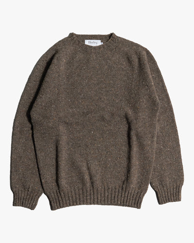 Harley of Scotland Glenugie Nep Crew Neck Sweater - Staffa | Harley of Scotland Sweaters & Knitwear | Jeanstore