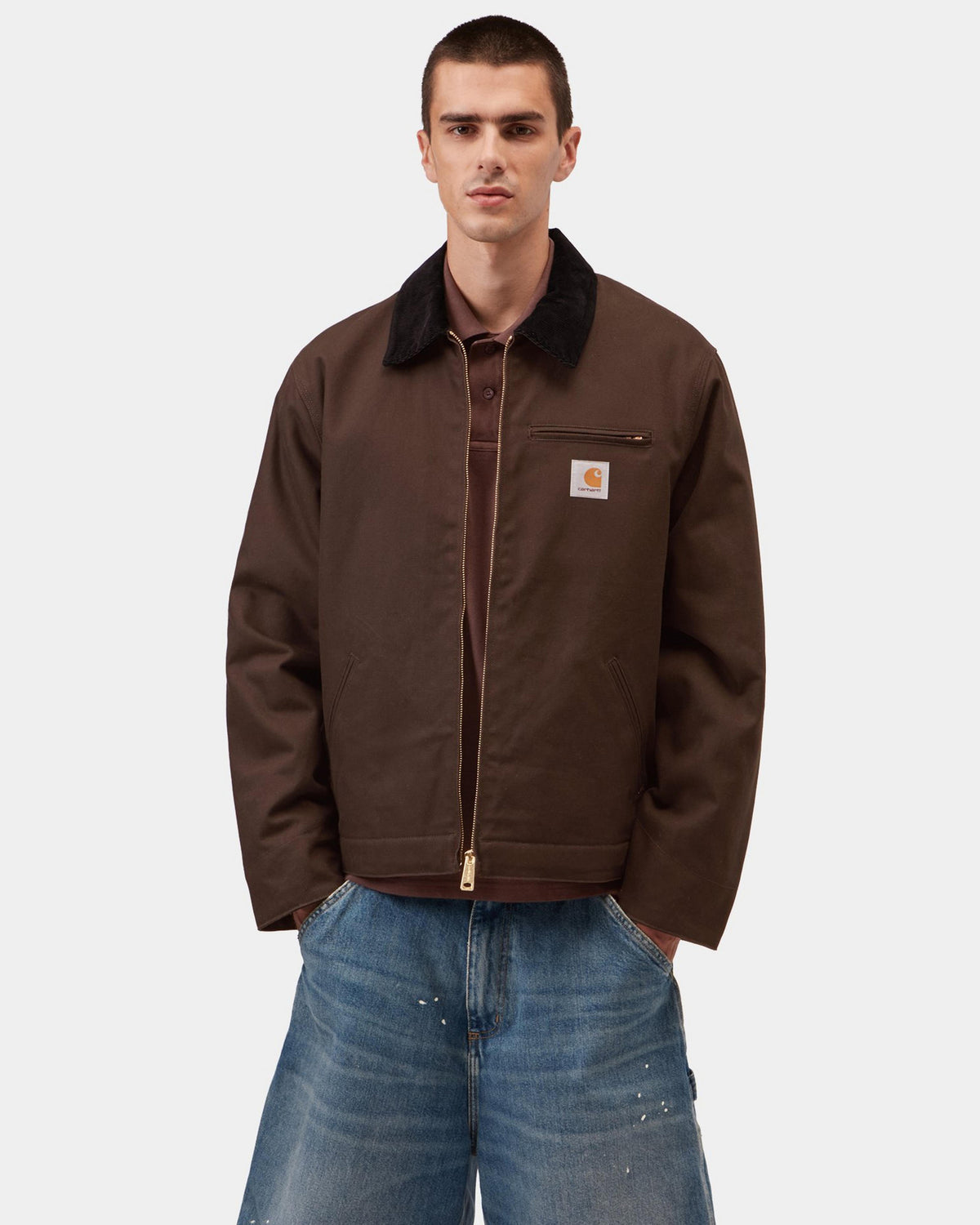 Carhartt WIP Detroit Jacket Winter - Tobacco / Black Rigid | Carhartt WIP Jackets & Coats | Jeanstore