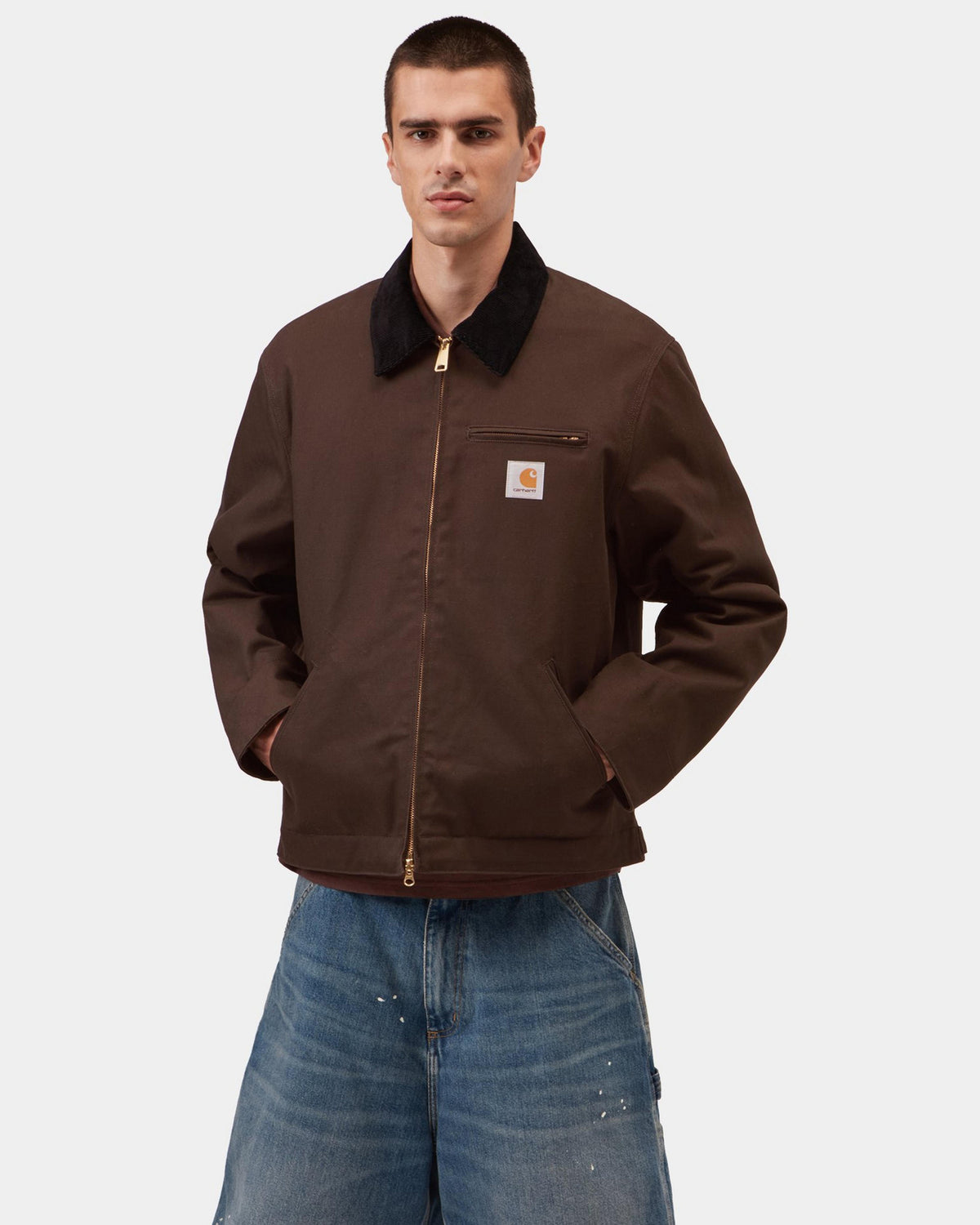 Carhartt WIP Detroit Jacket Winter - Tobacco / Black Rigid | Carhartt WIP Jackets & Coats | Jeanstore