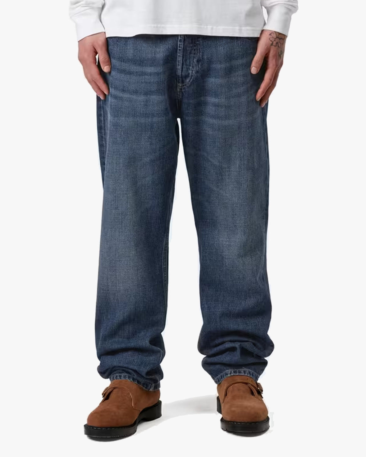 Carhartt WIP Marlow Pant Relaxed Straight Mens Jeans - Blue Dark Used Wash
