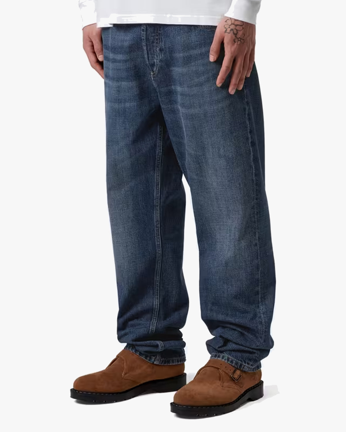 Carhartt WIP Marlow Pant Relaxed Straight Mens Jeans - Blue Dark Used Wash