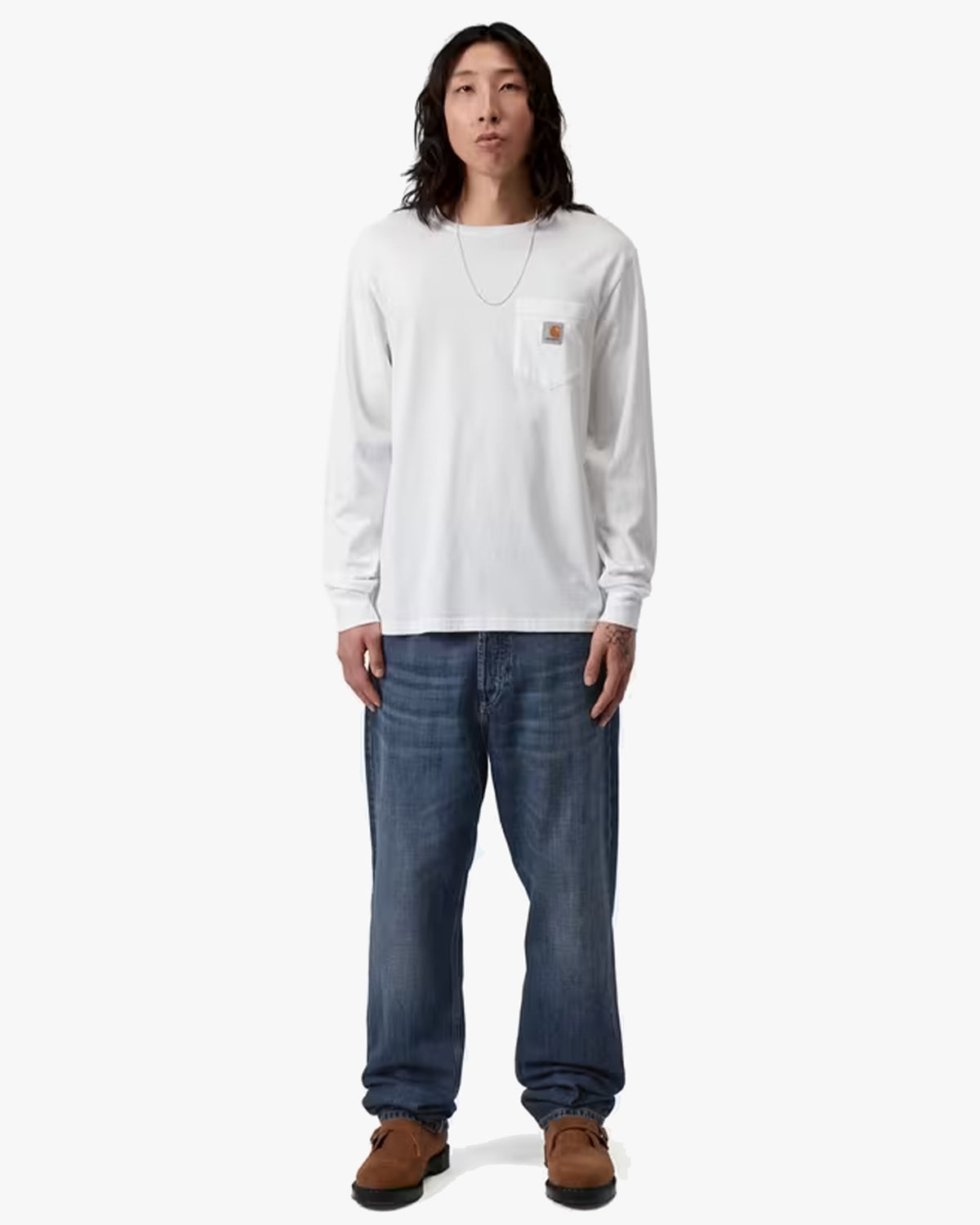 Carhartt WIP Marlow Pant Relaxed Straight Mens Jeans - Blue Dark Used Wash
