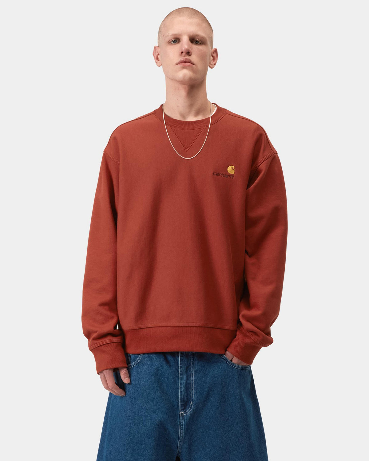 Carhartt WIP American Script Sweat - Oxide Red
