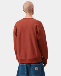 Carhartt WIP American Script Sweat - Oxide Red