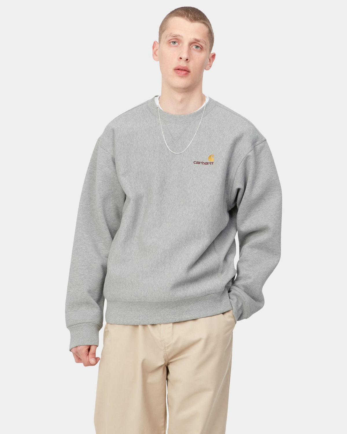 Carhartt WIP American Script Sweat - Grey Heather