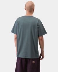Carhartt WIP S/S Chase Tee - Cozy Blue / Gold | Carhartt WIP T Shirts | JEANSTORE