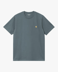 Carhartt WIP S/S Chase Tee - Cozy Blue / Gold