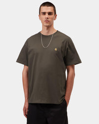 Carhartt WIP S/S Chase Tee - Shungite / Gold