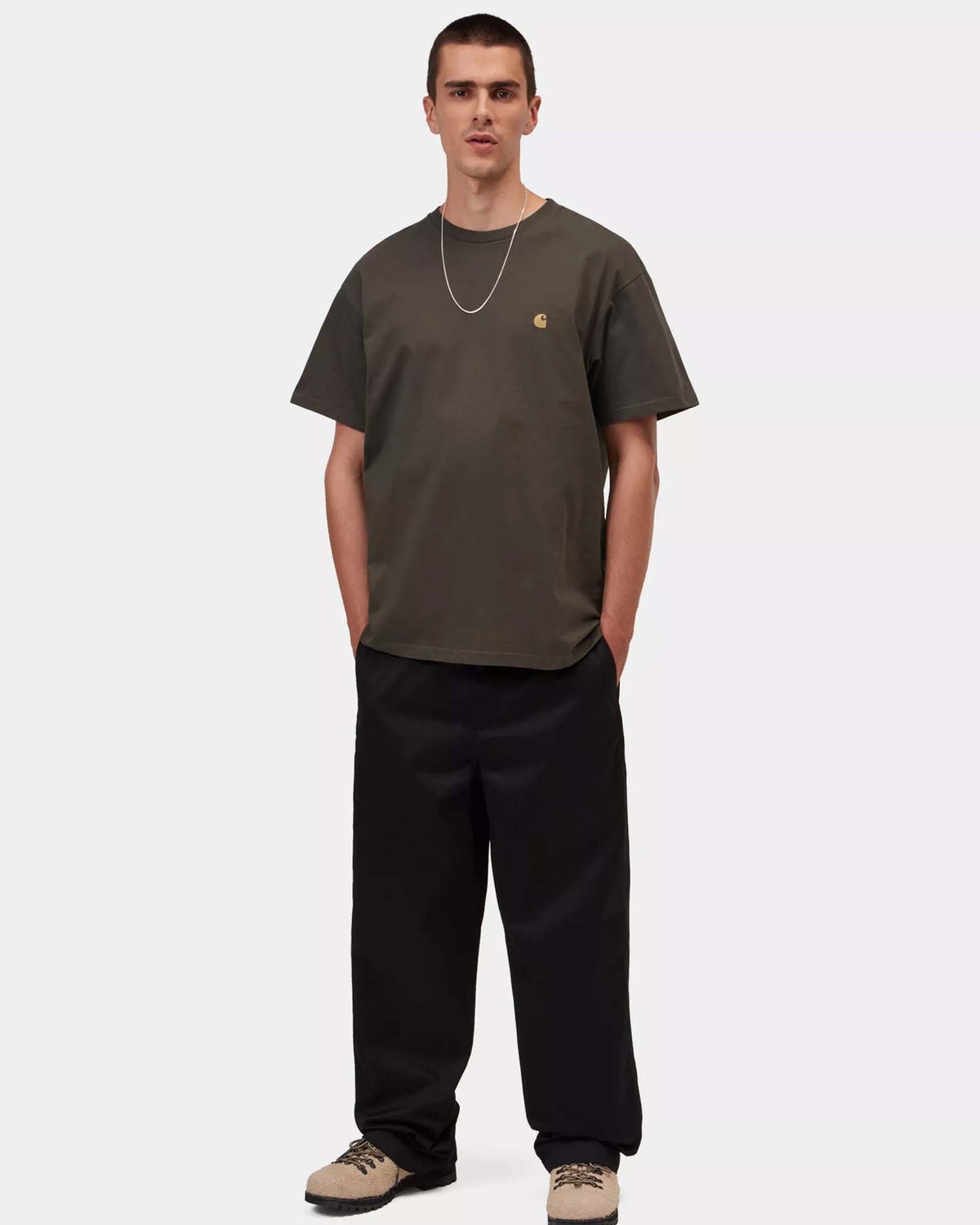 Carhartt WIP S/S Chase Tee - Shungite / Gold