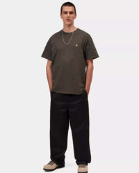 Carhartt WIP S/S Chase Tee - Shungite / Gold