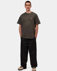 Carhartt WIP S/S Chase Tee - Shungite / Gold