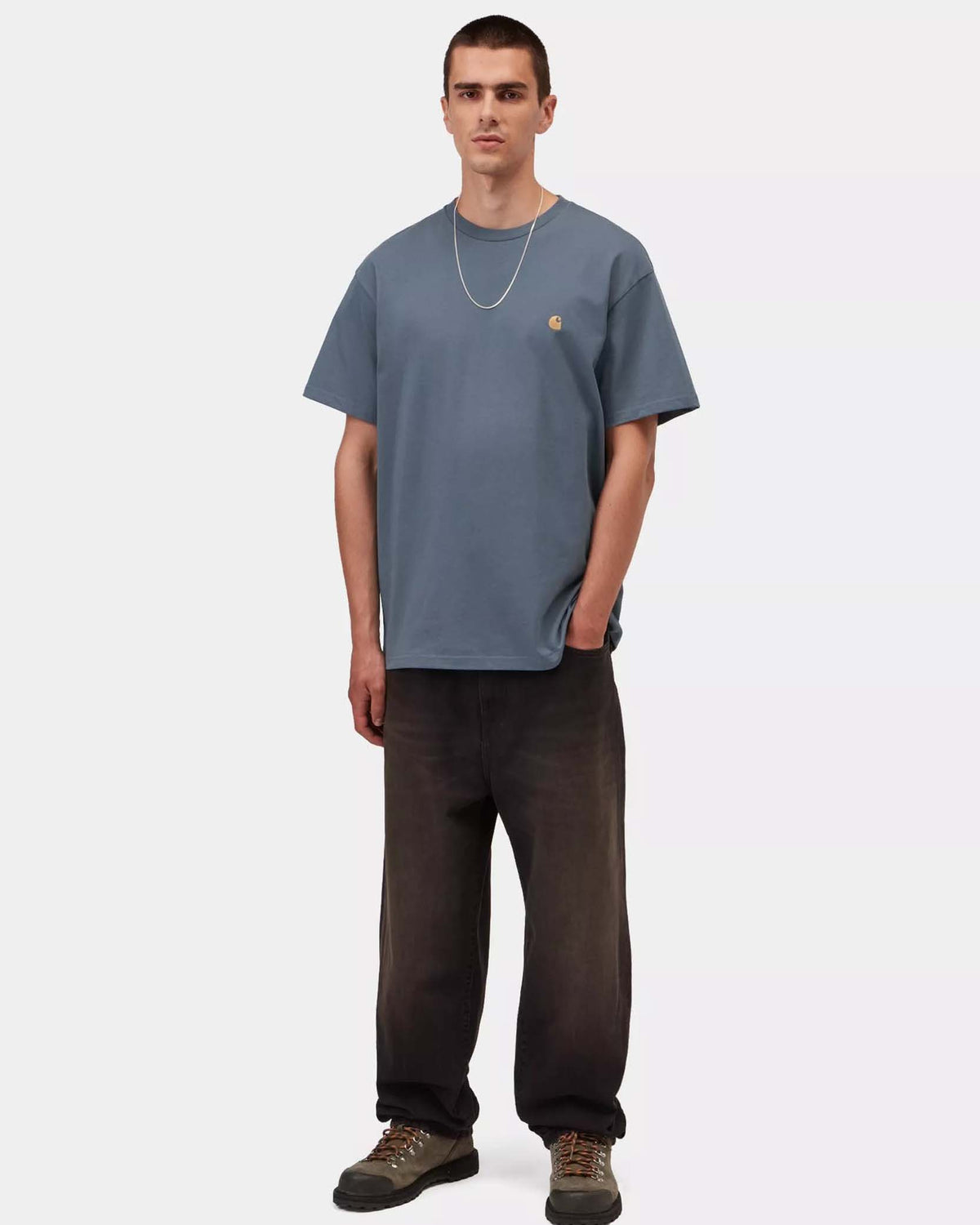 Carhartt WIP S/S Chase Tee - Icesheet / Gold