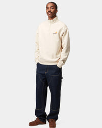 Carhartt WIP Half Zip American Script Sweat - Natural | Carhartt WIP Sweaters & Knitwear | JEANSTORE