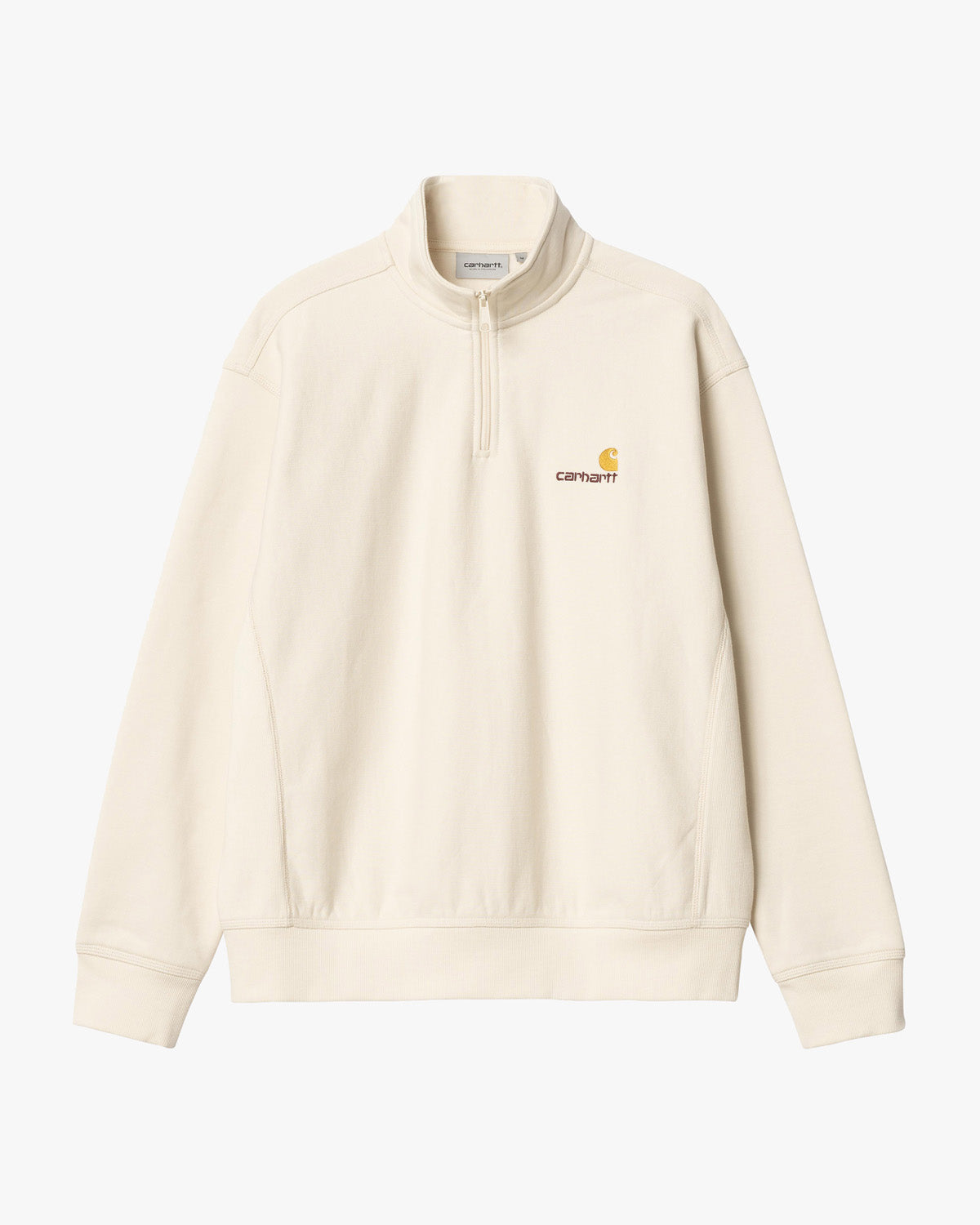 Carhartt WIP Half Zip American Script Sweat - Natural | Carhartt WIP Sweaters & Knitwear | JEANSTORE