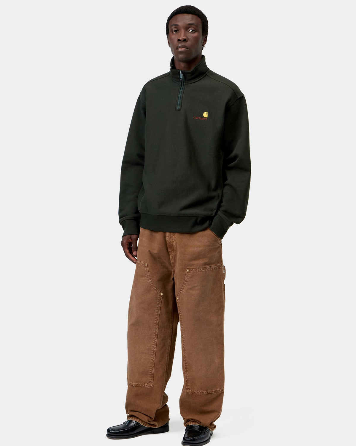 Carhartt WIP Half Zip American Script Sweat - Raven