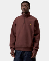 Carhartt WIP Half Zip American Script Sweat - Amarone