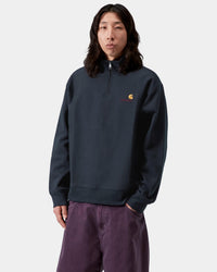 Carhartt WIP Half Zip American Script Sweat - Deep Night