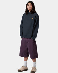 Carhartt WIP Half Zip American Script Sweat - Deep Night