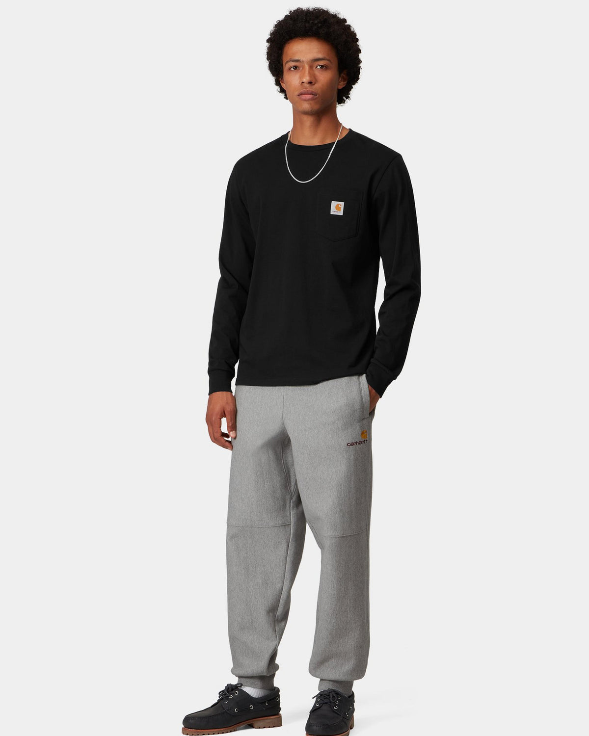 Carhartt WIP American Script Jogging Pant - Grey Heather | Carhartt WIP Chinos & Non-Denim Pants | JEANSTORE