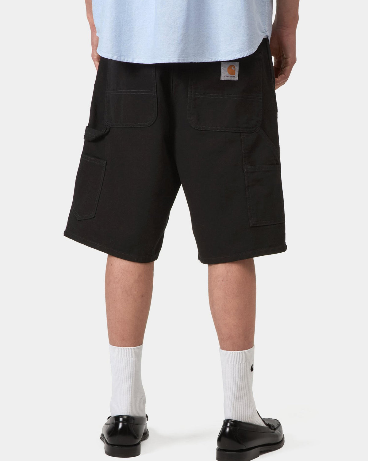 Carhartt WIP Single Knee Shorts - Black Rinsed | Carhartt WIP Shorts | JEANSTORE