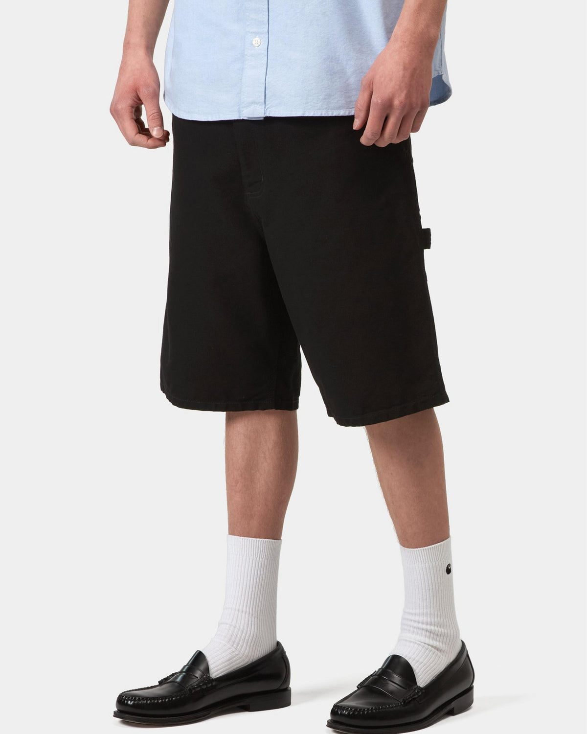 Carhartt WIP Single Knee Shorts - Black Rinsed | Carhartt WIP Shorts | JEANSTORE
