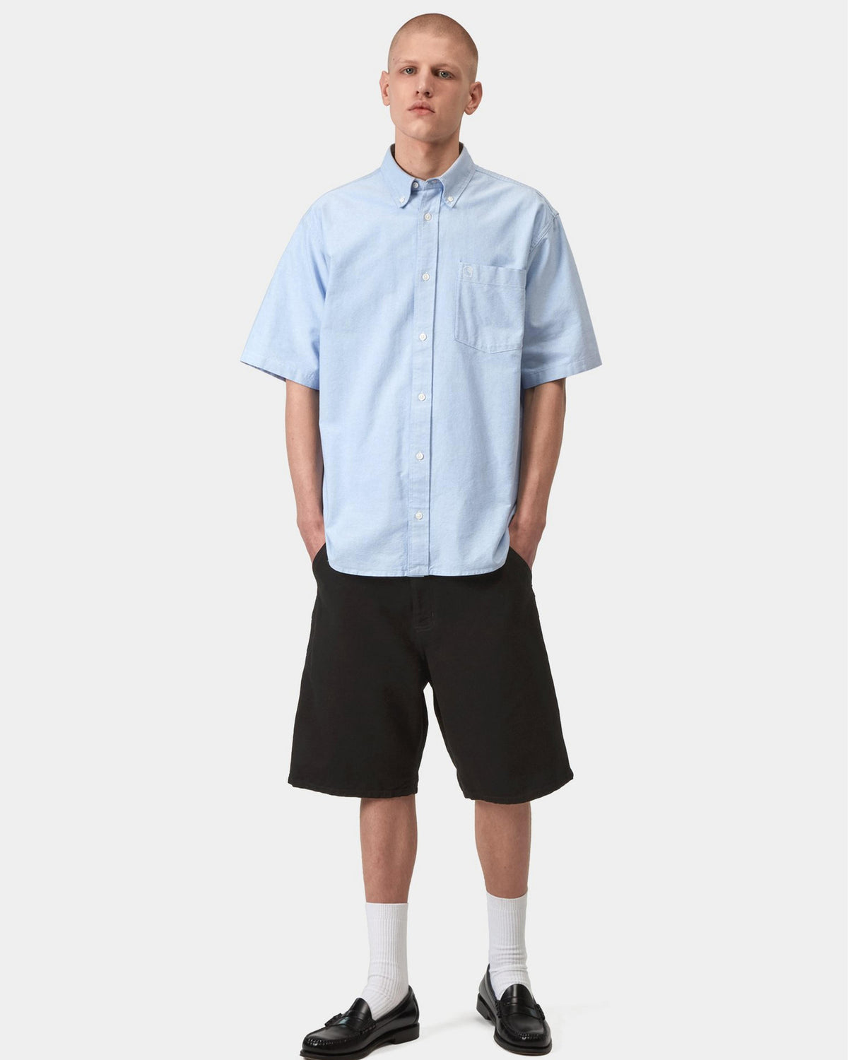 Carhartt WIP Single Knee Shorts - Black Rinsed | Carhartt WIP Shorts | JEANSTORE