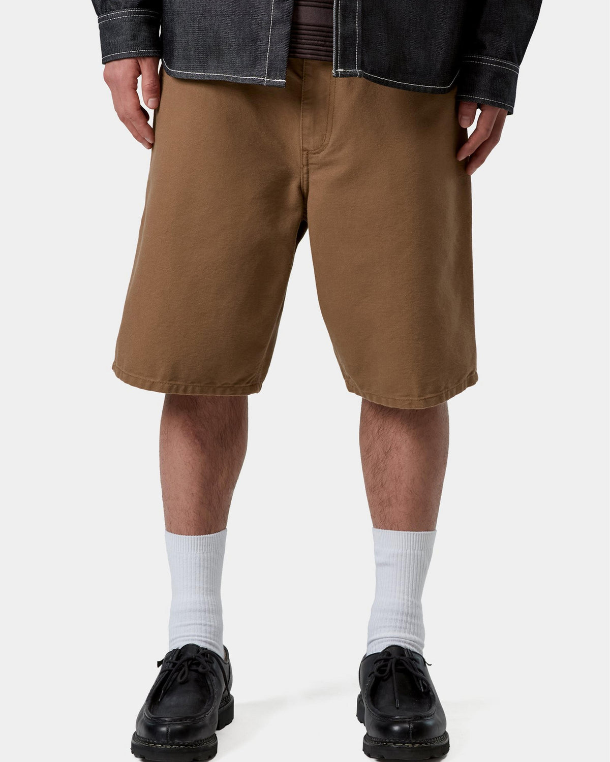 Carhartt WIP Single Knee Shorts - Hamilton Brown Rinsed