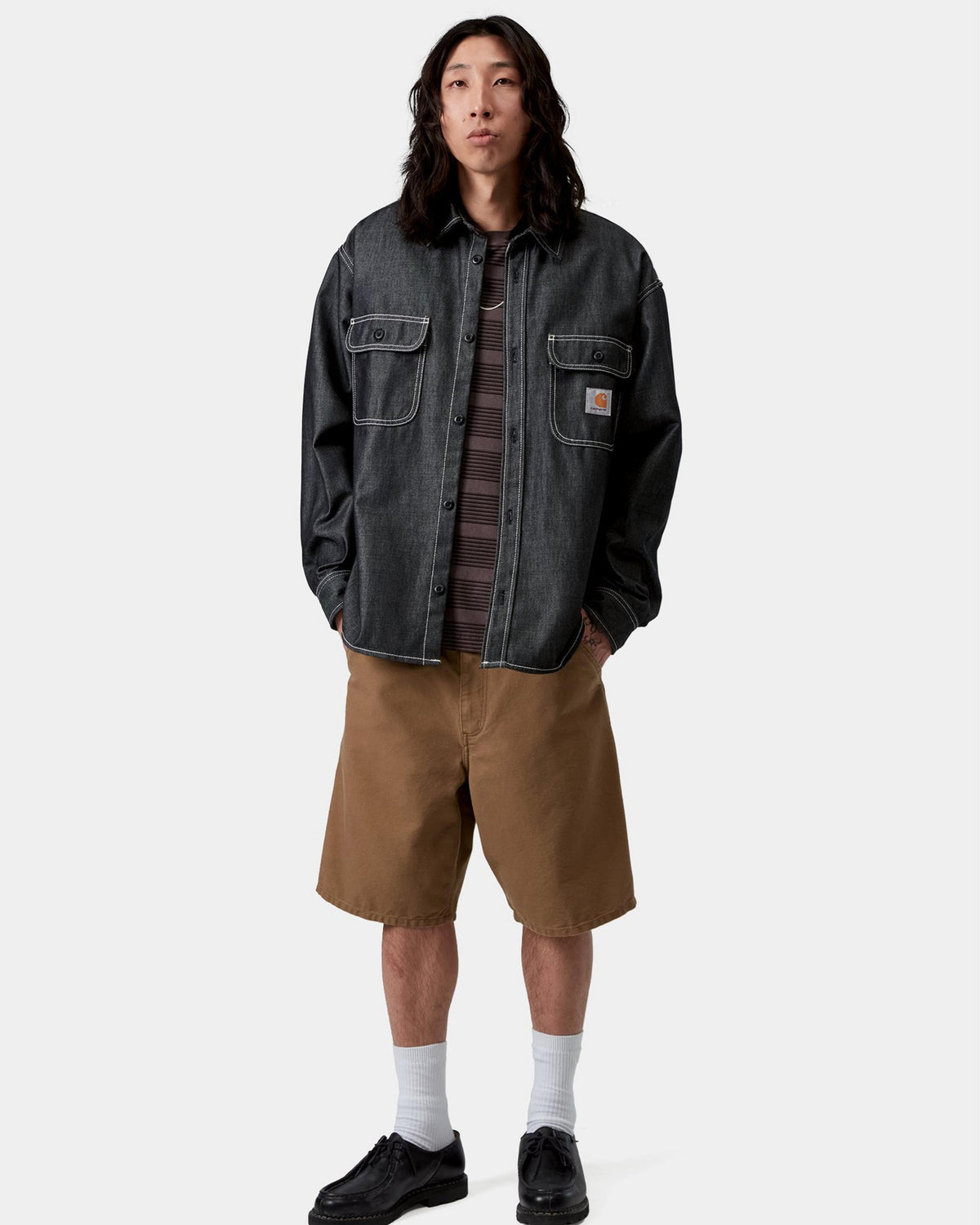 Carhartt WIP Single Knee Shorts - Hamilton Brown Rinsed