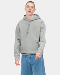 Carhartt WIP Hooded American Script Sweat - Grey Heather