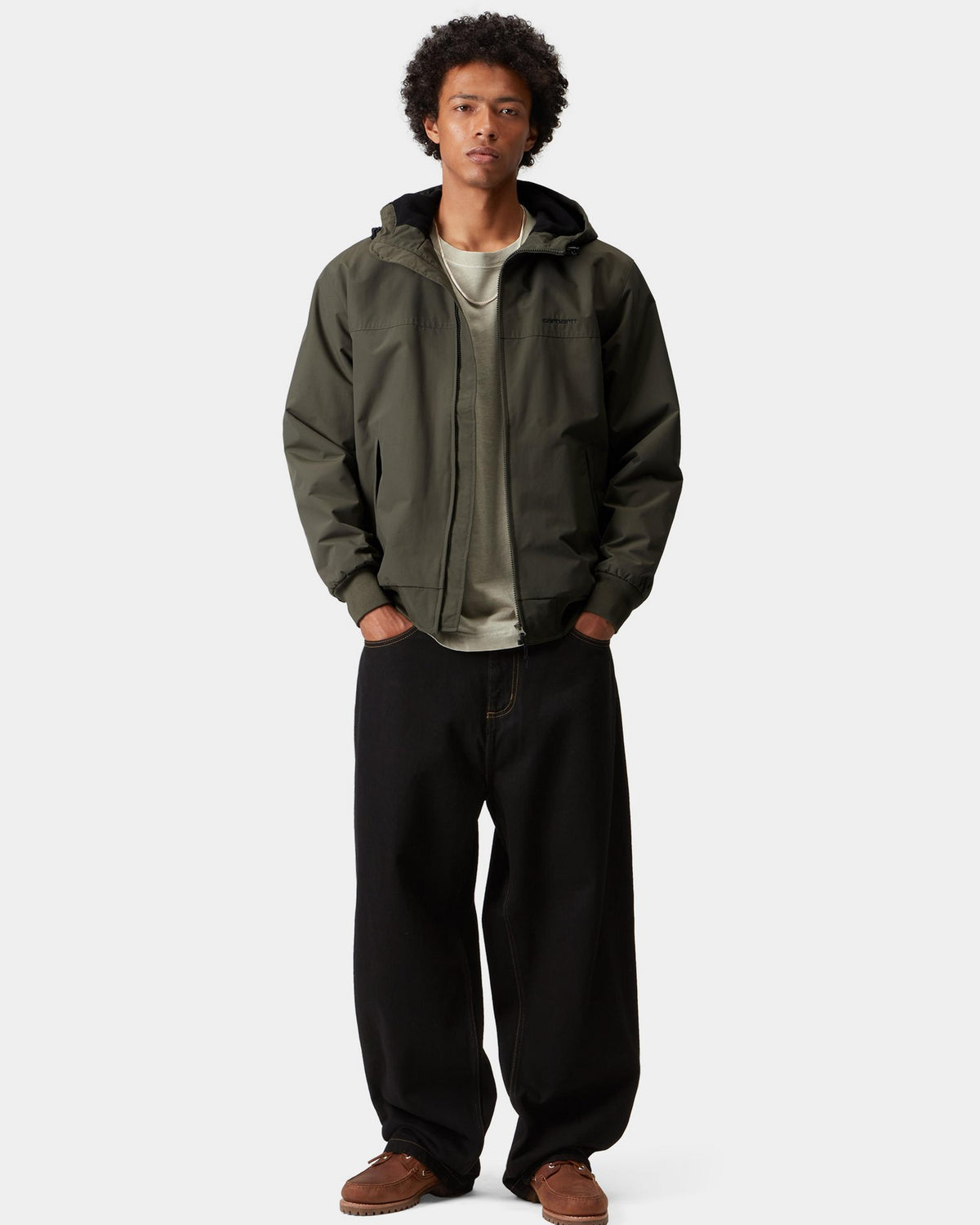 Carhartt WIP Hooded Sail Jacket - Cypress / Black
