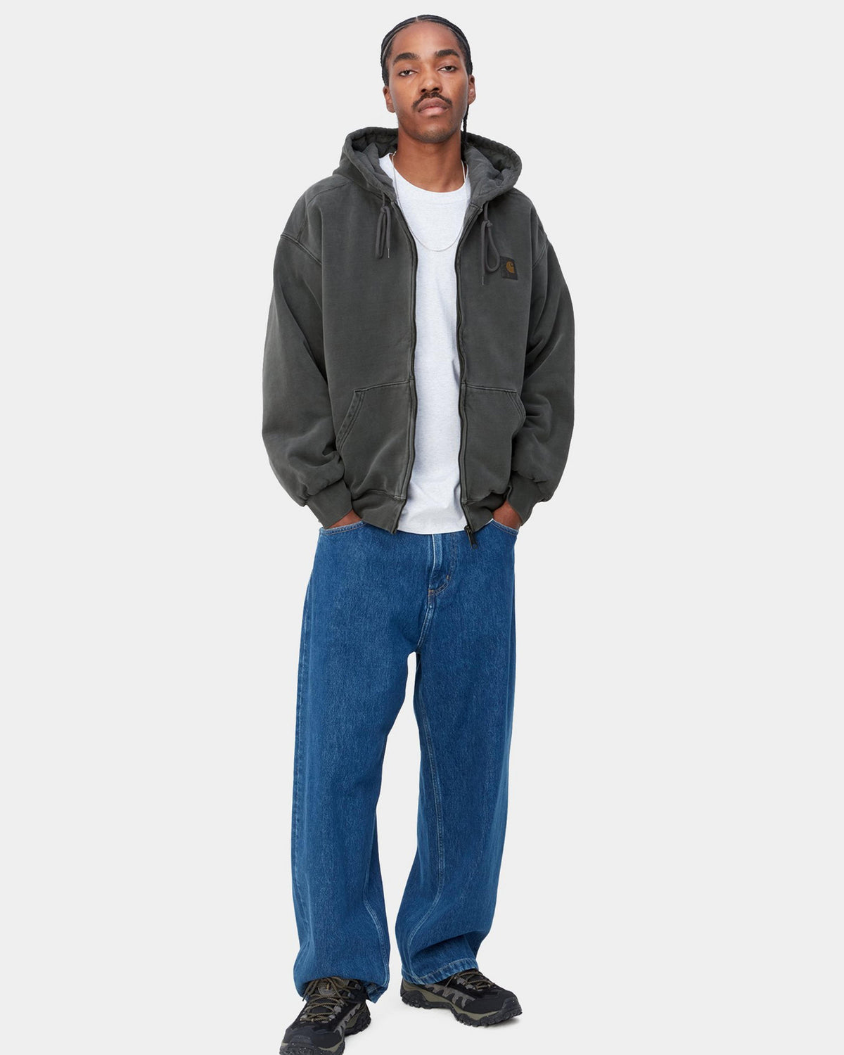 Carhartt WIP Hooded Vista Jacket - Black Garment Dyed
