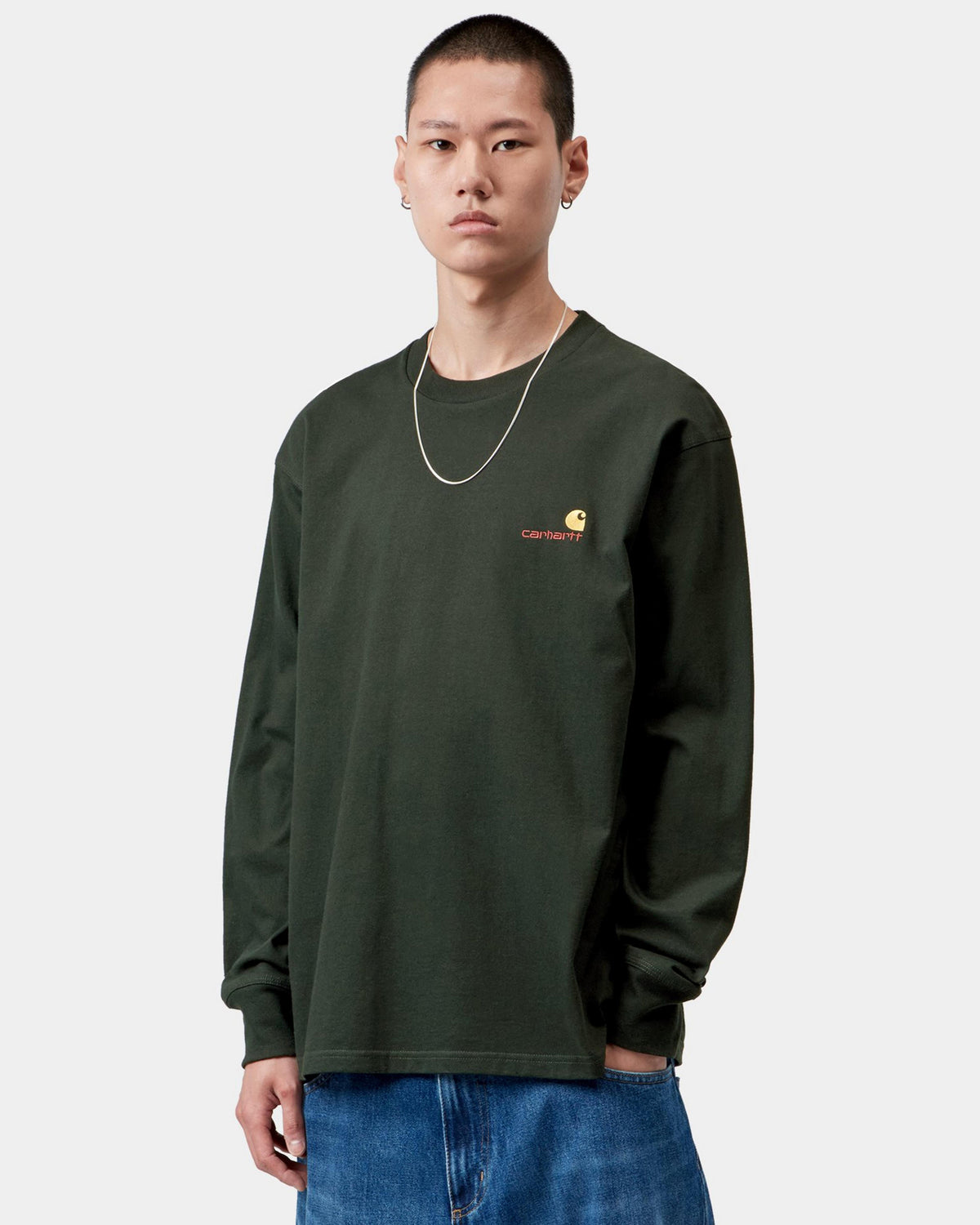 Carhartt WIP L/S American Script Tee - Raven