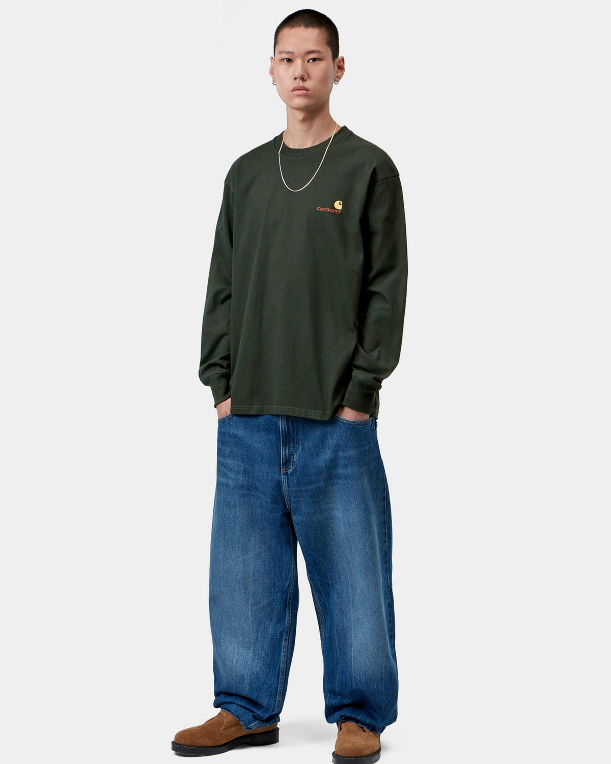 Carhartt WIP L/S American Script Tee - Raven