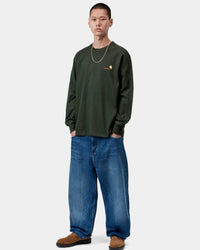 Carhartt WIP L/S American Script Tee - Raven
