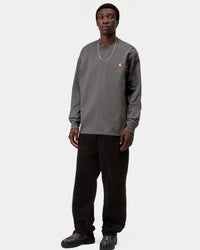 Carhartt WIP L/S American Script Tee - Graphite