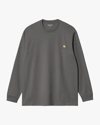 Carhartt WIP L/S American Script Tee - Graphite