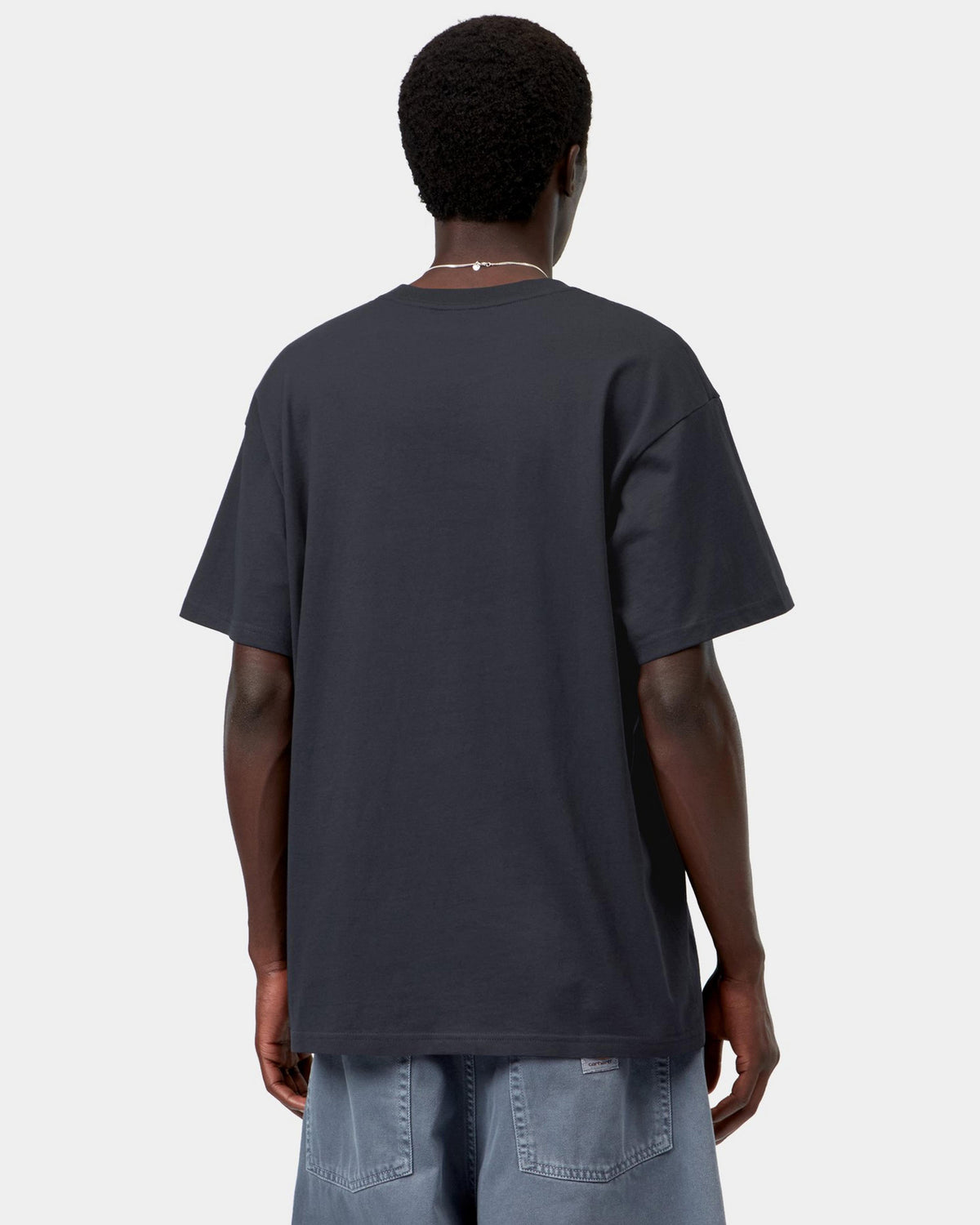 Carhartt WIP S/S Script Embroidery Tee - Dark Navy / White