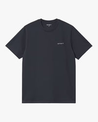 Carhartt WIP S/S Script Embroidery Tee - Dark Navy / White | Carhartt WIP T Shirts | Jeanstore