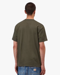 Carhartt WIP S/S Script Embroidery Tee - Cypress / Black | Carhartt WIP T Shirts | Jeanstore