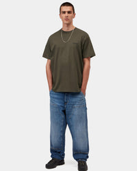 Carhartt WIP S/S Script Embroidery Tee - Cypress / Black