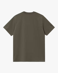 Carhartt WIP S/S Script Embroidery Tee - Cypress / Black | Carhartt WIP T Shirts | Jeanstore