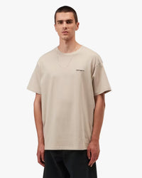 Carhartt WIP S/S Script Embroidery Tee - Fleur De Sel / Black | Carhartt WIP T Shirts | Jeanstore