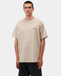 Carhartt WIP S/S Script Embroidery Tee - Fleur De Sel / Black