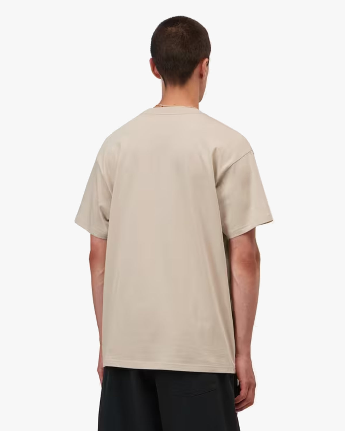 Carhartt WIP S/S Script Embroidery Tee - Fleur De Sel / Black | Carhartt WIP T Shirts | Jeanstore