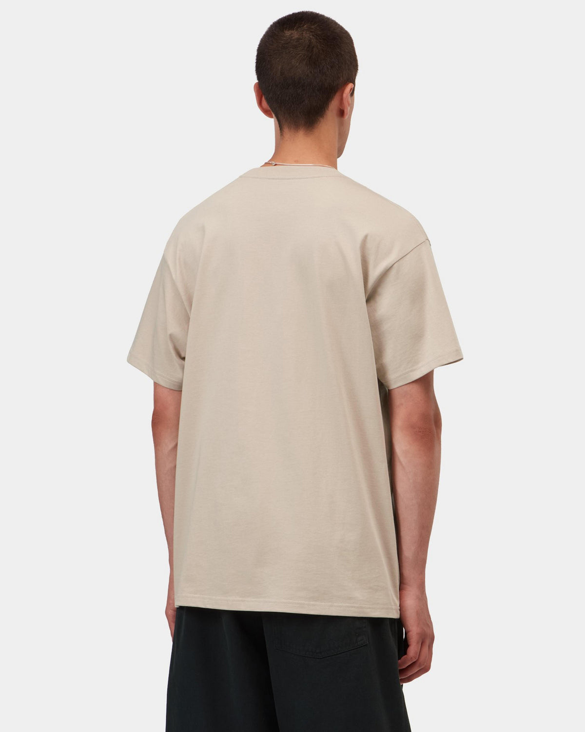 Carhartt WIP S/S Script Embroidery Tee - Fleur De Sel / Black