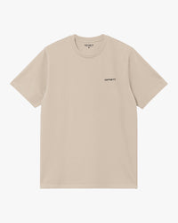 Carhartt WIP S/S Script Embroidery Tee - Fleur De Sel / Black