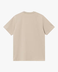 Carhartt WIP S/S Script Embroidery Tee - Fleur De Sel / Black | Carhartt WIP T Shirts | Jeanstore