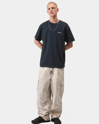 Carhartt WIP S/S Script Embroidery Tee - Deep Night / White