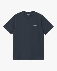 Carhartt WIP S/S Script Embroidery Tee - Deep Night / White