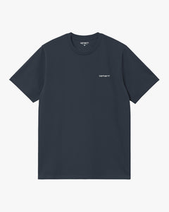 Carhartt WIP S/S Script Embroidery Tee - Deep Night / White